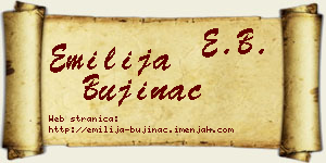 Emilija Bujinac vizit kartica